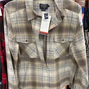 Pendleton womens Plaid Pullover Shirt Jacket - Neutral Tones